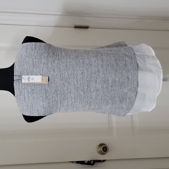 Banana Republic Factory Size PXS Gray and White Layered-Look Sleeveless Top. NEW - Picture 3 of 10
